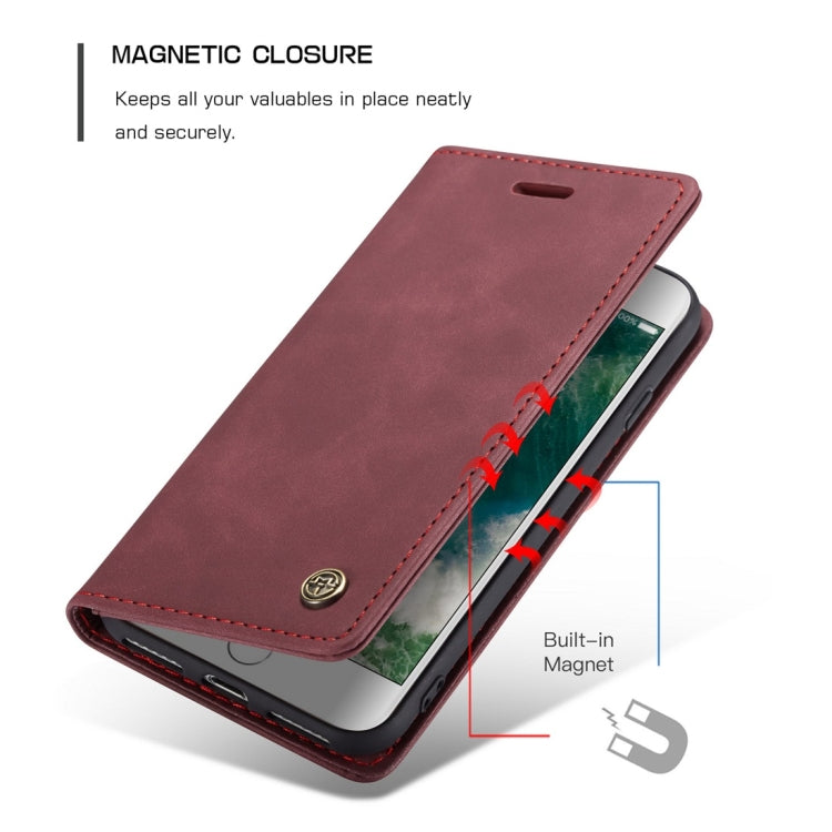 CaseMe-013 Multifunctional Retro Frosted Horizontal Flip Leather Case compatible with iPhone 7 / 8, with Card Slot & Holder & Wallet, Compatible with iPhone 7 / 8