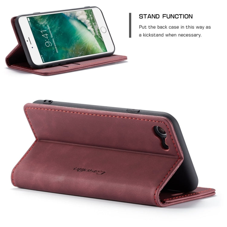 CaseMe-013 Multifunctional Retro Frosted Horizontal Flip Leather Case compatible with iPhone 7 / 8, with Card Slot & Holder & Wallet, Compatible with iPhone 7 / 8