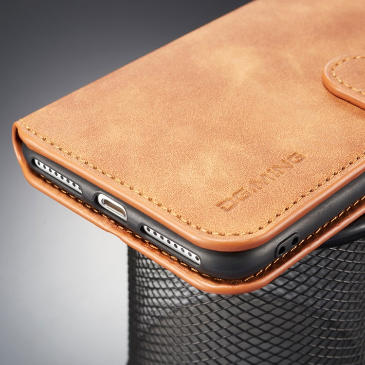 DG.MING Retro Oil Side Horizontal Flip Case compatible with iPhone 8 Plus & 7 Plus, with Holder & Card Slots & Wallet, iPhone 8 Plus & 7 Plus