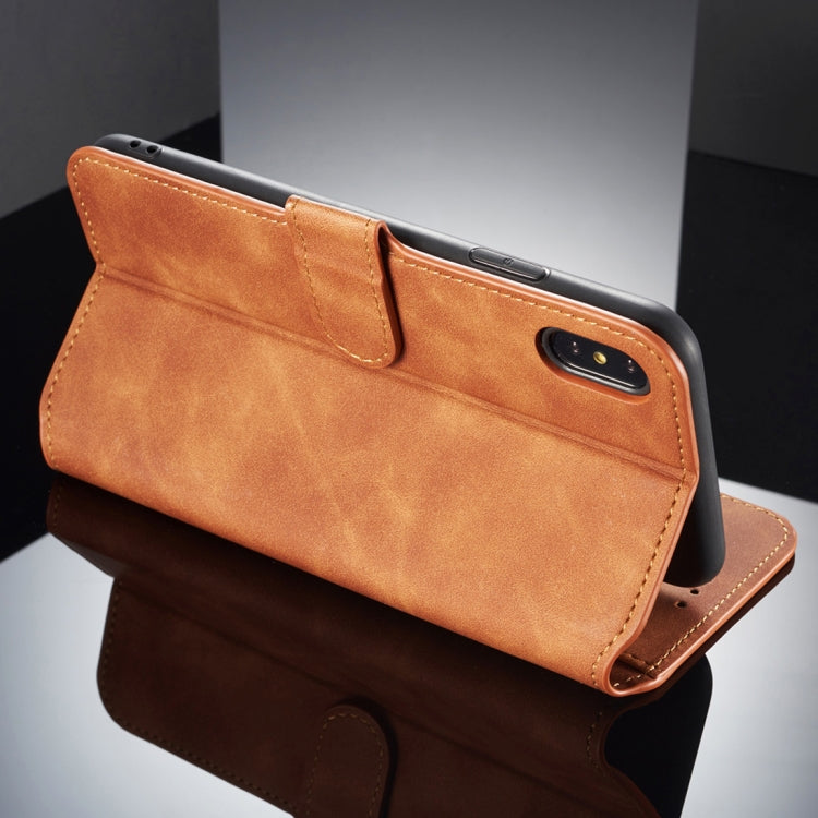 Compatible with iPhone XS Max DG.MING Retro Oil Side Horizontal Flip Case with Holder & Card Slots & Wallet, iPhone XS Max