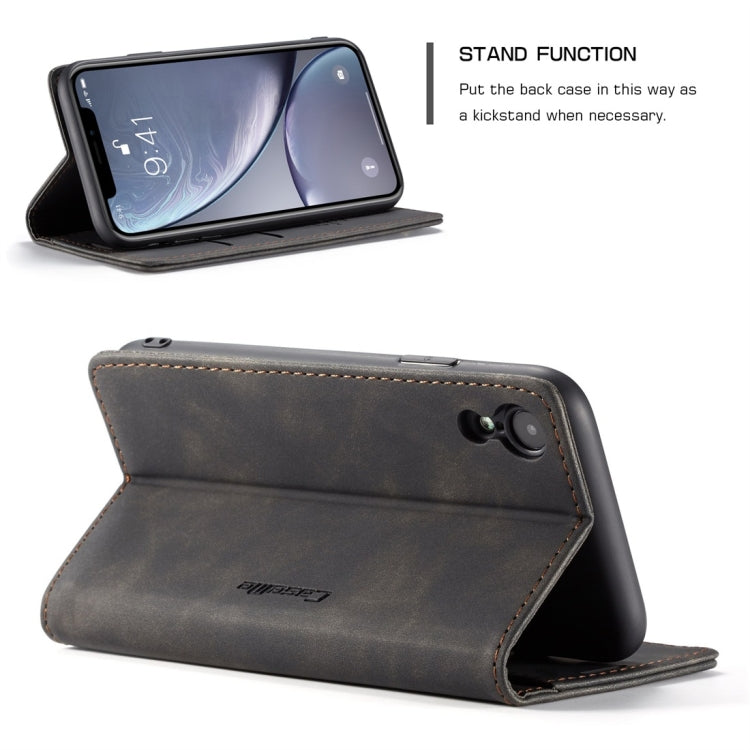 For iPhone XR CaseMe-013 Multifunctional Retro Frosted Horizontal Flip Leather Case with Card Slot & Holder & Wallet