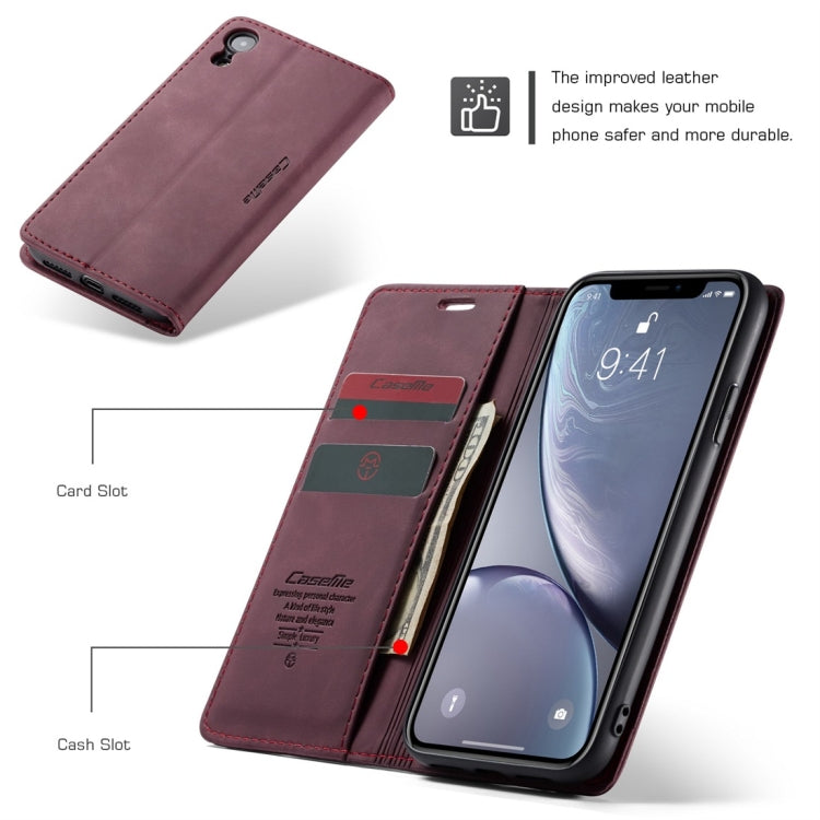 Compatible with iPhone XR CaseMe-013 Multifunctional Retro Frosted Horizontal Flip Leather Case with Card Slot & Holder & Wallet, Compatible with iPhone XR