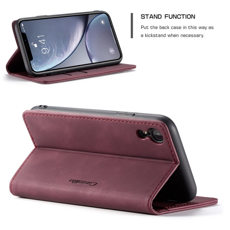 Compatible with iPhone XR CaseMe-013 Multifunctional Retro Frosted Horizontal Flip Leather Case with Card Slot & Holder & Wallet, Compatible with iPhone XR
