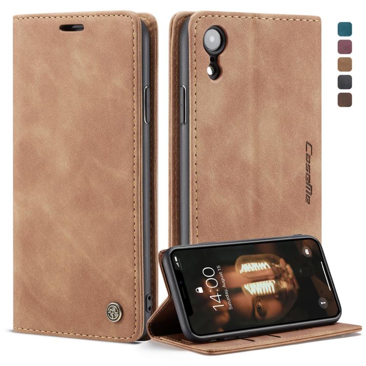 Compatible with iPhone XR CaseMe-013 Multifunctional Retro Frosted Horizontal Flip Leather Case with Card Slot & Holder & Wallet, Compatible with iPhone XR