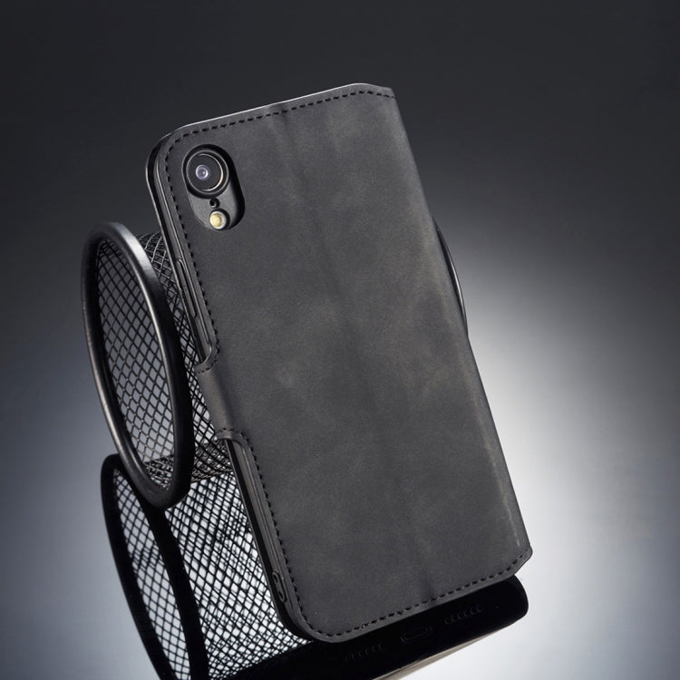 Compatible with iPhone XR DG.MING Retro Oil Side Horizontal Flip Case with Holder & Card Slots & Wallet, iPhone XR