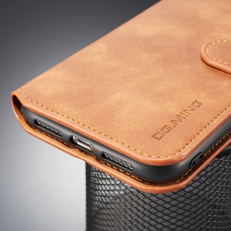 Compatible with iPhone XR DG.MING Retro Oil Side Horizontal Flip Case with Holder & Card Slots & Wallet, iPhone XR