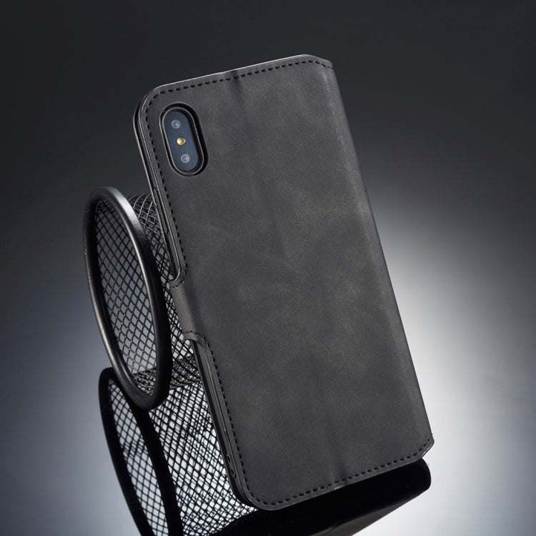 Compatible with iPhone X / XS DG.MING Retro Oil Side Horizontal Flip Case with Holder & Card Slots & Wallet, iPhone XS / X