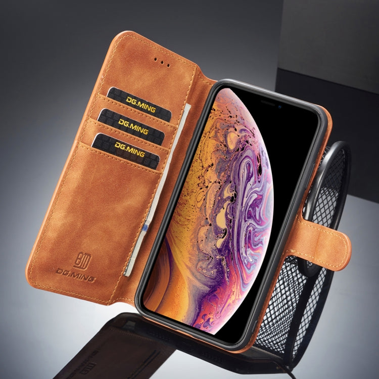 Compatible with iPhone X / XS DG.MING Retro Oil Side Horizontal Flip Case with Holder & Card Slots & Wallet, iPhone XS / X