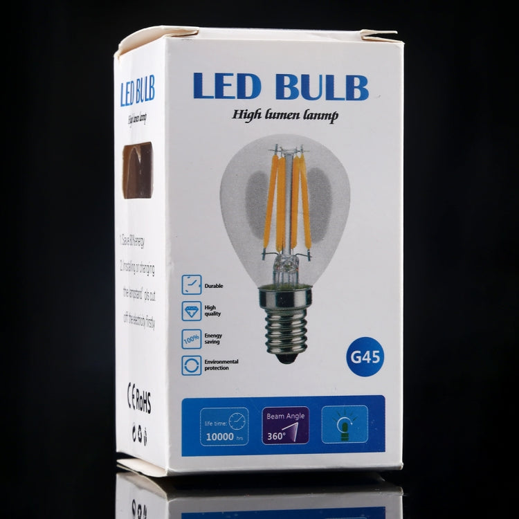 G45 E27 4W 4 LEDs 450 LM 3000K Retro Dimming LED Filament Light Bulb Energy Saving Light, AC 220V, G45 4W Warm White