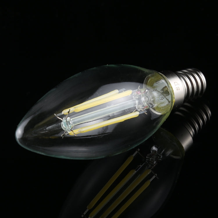 C35 E14 4W 4 LEDs 300 LM 3000K Dimmable Retro LED Filament Light Bulb Energy Saving Light, AC 220V, Apicicompatible withm E14 4W 220V White Light