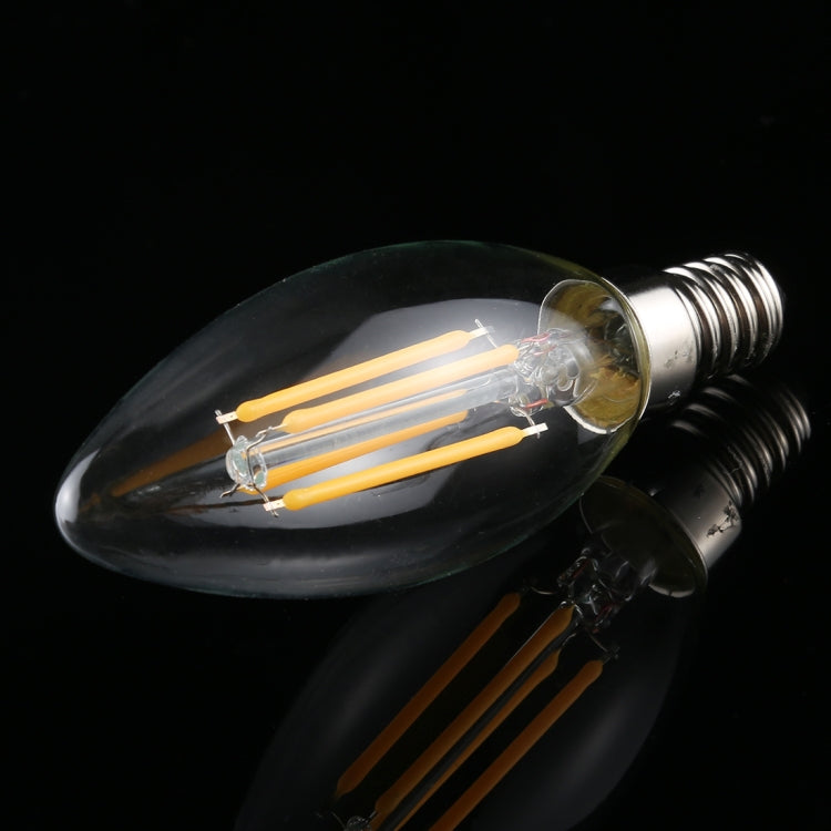C35 E14 4W 4 LEDs 300 LM 3000K Dimmable Retro LED Filament Light Bulb Energy Saving Light, AC 220V, Apicicompatible withm E14 4W 220V Warm White