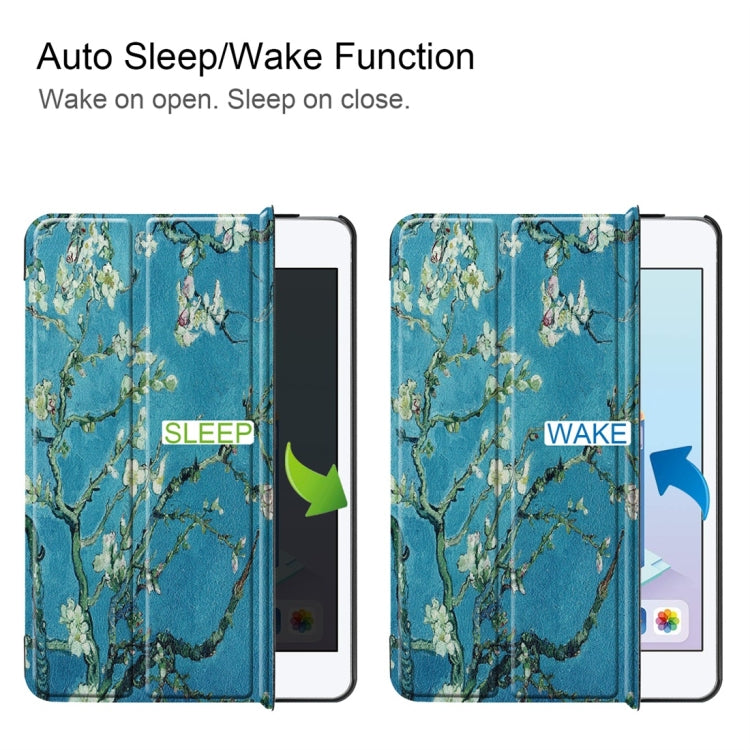 Graffiti Pattern Custer Texture Horizontal Flip PU Leather Case for iPad Mini 2019 / Mini 4 , with Three-folding Holder & Sleep / Wake-up Function
