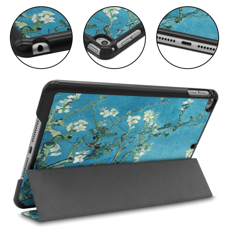 Graffiti Pattern Custer Texture Horizontal Flip PU Leather Case for iPad Mini 2019 / Mini 4 , with Three-folding Holder & Sleep / Wake-up Function