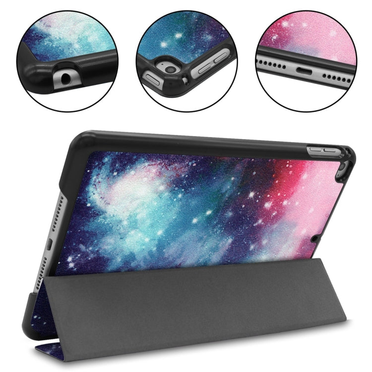 Graffiti Pattern Custer Texture Horizontal Flip PU Leather Case for iPad Mini 2019 / Mini 4 , with Three-folding Holder & Sleep / Wake-up Function, For iPad Mini 2019 / Mini 4