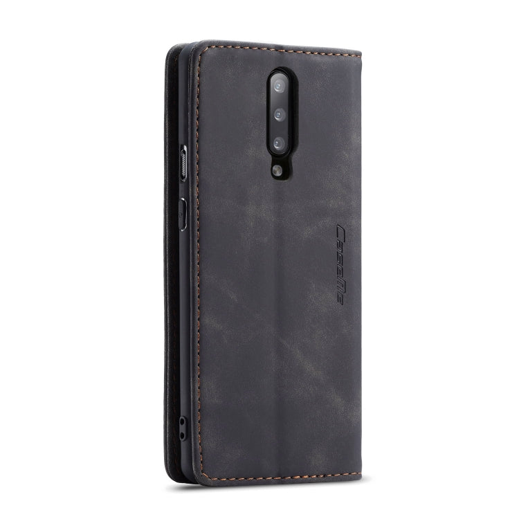 CaseMe-013 Multifunctional Retro Frosted Horizontal Flip Leather Case for OnePlus 7 Pro, with Card Slot & Holder & Zipper Wallet & Photo Frame, Compatible with OnePlus 7 Pro