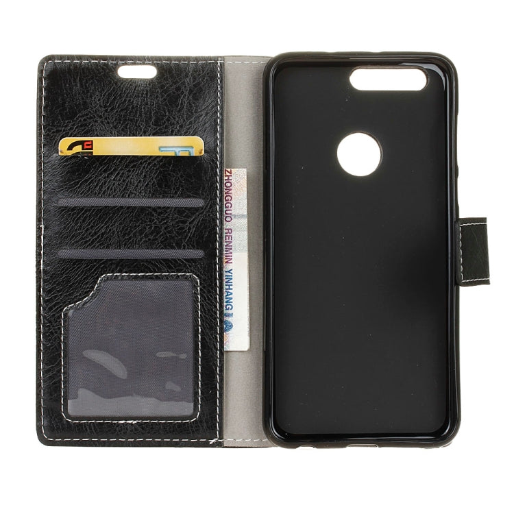 Retro Crazy Horse Texture Horizontal Flip Leather Case compatible with OPPO A7 / AX7, with Holder & Card Slots & Photo Frame, Compatible with OPPO A7 / AX7