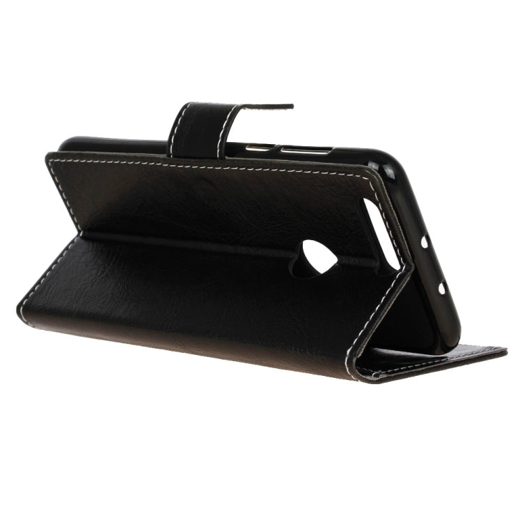 Retro Crazy Horse Texture Horizontal Flip Leather Case compatible with OPPO A7 / AX7, with Holder & Card Slots & Photo Frame, Compatible with OPPO A7 / AX7