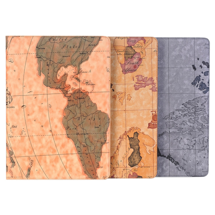 Retro World Map Pattern Leather Case with Holder & Card Slots & Wallet compatible with iPad Air 2, Random Delivery