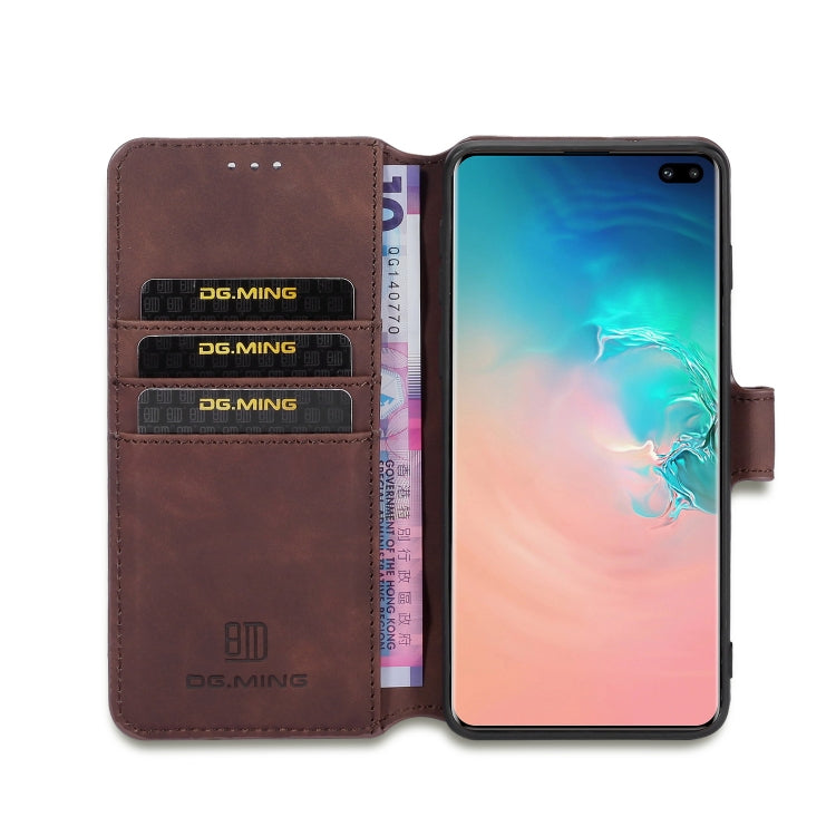 DG.MING Retro Oil Side Horizontal Flip Case compatible with Galaxy S10, with Holder & Card Slots & Wallet, Compatible with Galaxy S10