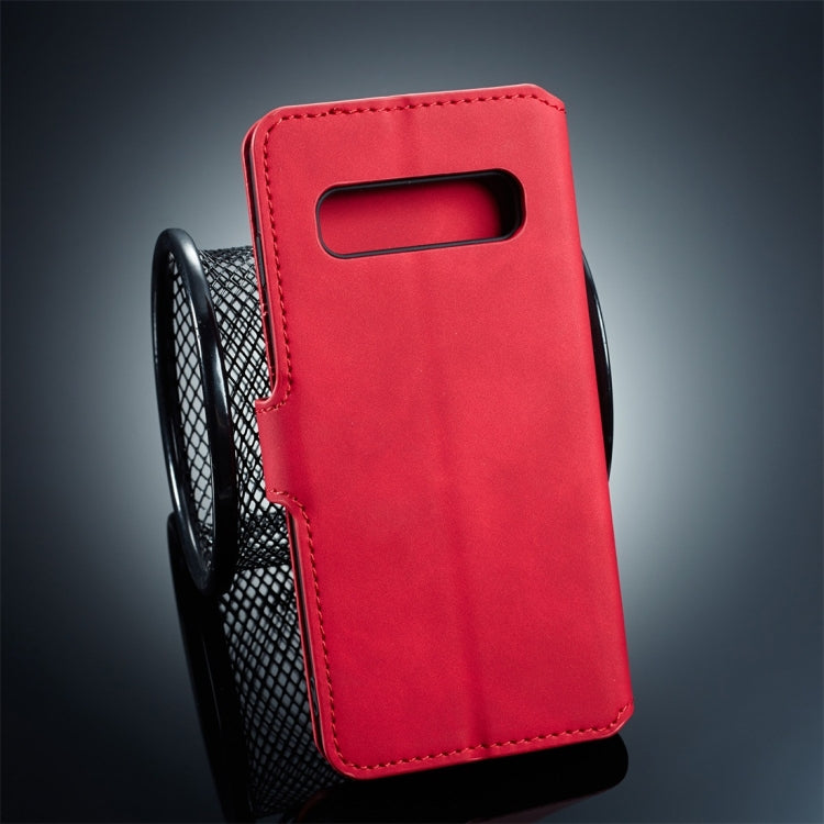 DG.MING Retro Oil Side Horizontal Flip Case compatible with Galaxy S10, with Holder & Card Slots & Wallet, Galaxy S10