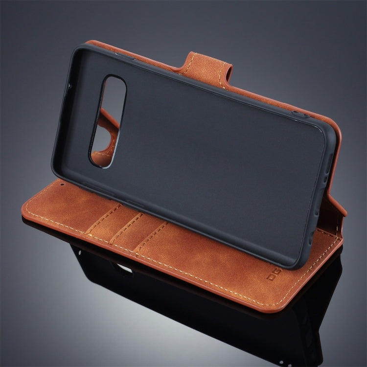 DG.MING Retro Oil Side Horizontal Flip Case compatible with Galaxy S10, with Holder & Card Slots & Wallet, Galaxy S10