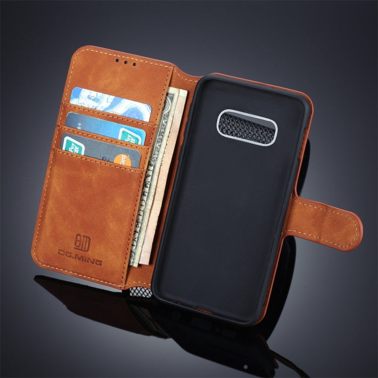DG.MING Retro Oil Side Horizontal Flip Case compatible with Galaxy S10 E, with Holder & Card Slots & Wallet, Galaxy S10 E