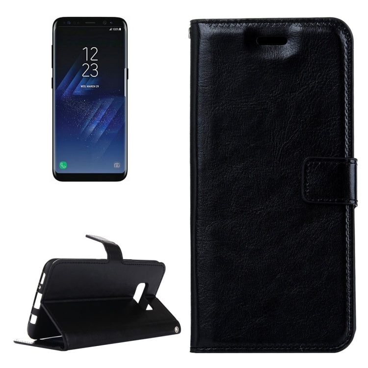 Compatible with Galaxy S8 Retro Crazy Horse Texture Horizontal Flip Leather Case with Holder & Card Slots & Wallet & Photo Frame, Compatible with Samsung Galaxy S8
