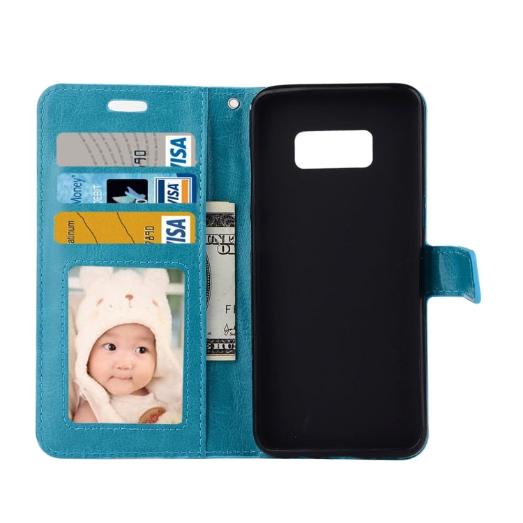 Compatible with Galaxy S8 Retro Crazy Horse Texture Horizontal Flip Leather Case with Holder & Card Slots & Wallet & Photo Frame, Galaxy S8