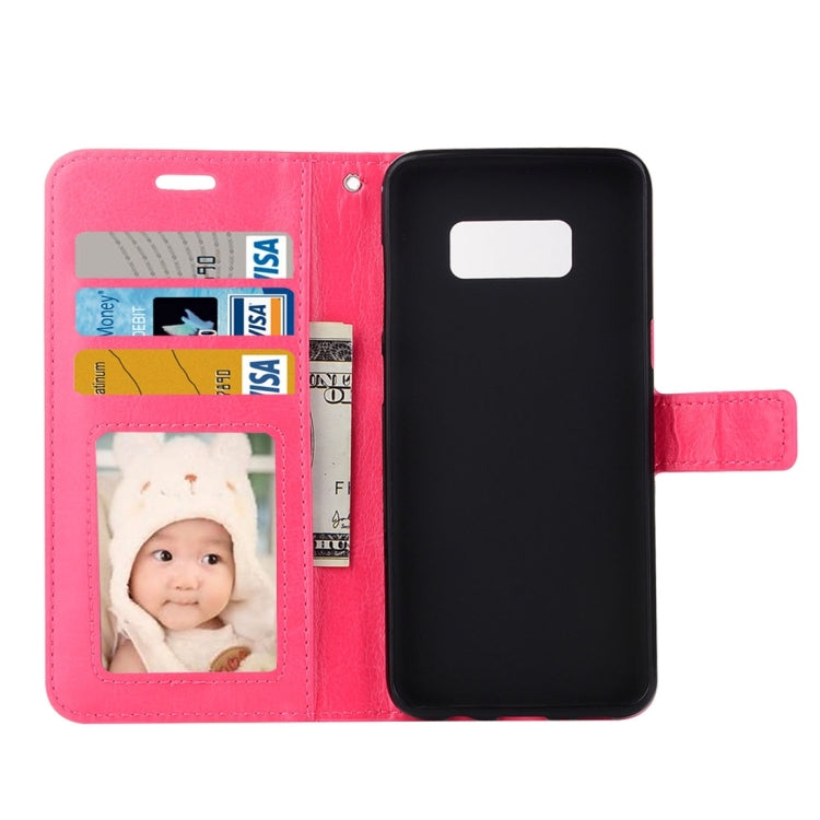 Compatible with Galaxy S8 Retro Crazy Horse Texture Horizontal Flip Leather Case with Holder & Card Slots & Wallet & Photo Frame, Compatible with Galaxy S8