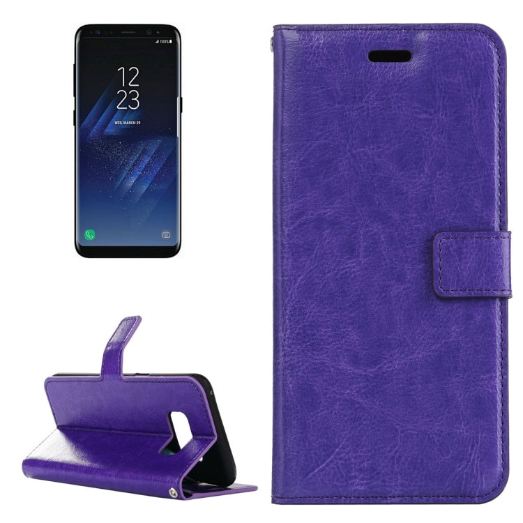 Compatible with Galaxy S8 Retro Crazy Horse Texture Horizontal Flip Leather Case with Holder & Card Slots & Wallet & Photo Frame, Compatible with Samsung Galaxy S8