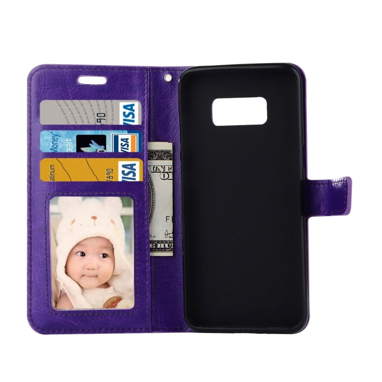 Compatible with Galaxy S8 Retro Crazy Horse Texture Horizontal Flip Leather Case with Holder & Card Slots & Wallet & Photo Frame, Compatible with Samsung Galaxy S8
