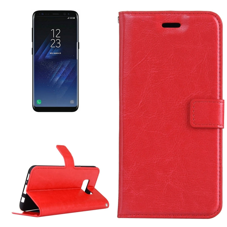 Compatible with Galaxy S8 Retro Crazy Horse Texture Horizontal Flip Leather Case with Holder & Card Slots & Wallet & Photo Frame, Compatible with Galaxy S8