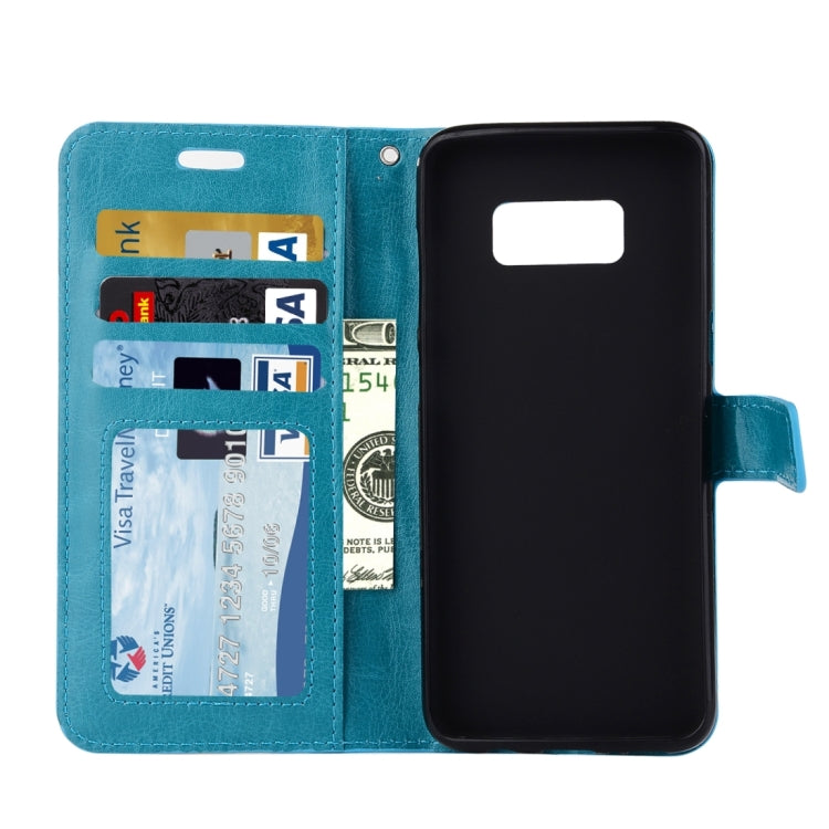 Compatible with Galaxy S8 Retro Crazy Horse Texture Horizontal Flip Leather Case with Holder & Card Slots & Wallet & Photo Frame & Lanyard, Galaxy S8 Retro