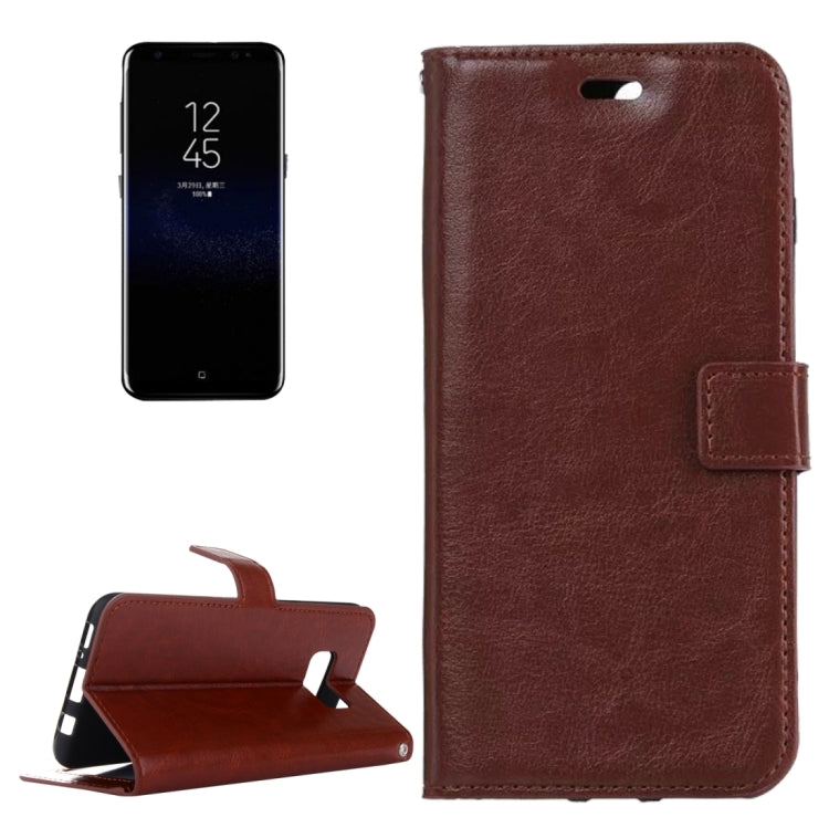 Compatible with Galaxy S8 Retro Crazy Horse Texture Horizontal Flip Leather Case with Holder & Card Slots & Wallet & Photo Frame & Lanyard, Compatible with Galaxy S8 Retro
