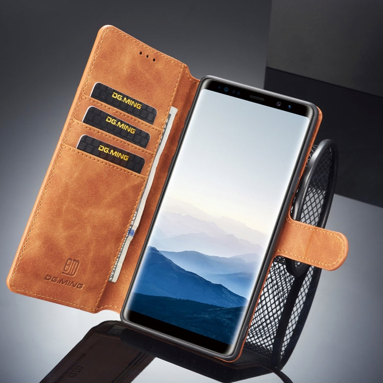 DG.MING Retro Oil Side Horizontal Flip Case compatible with Galaxy Note9, with Holder & Card Slots & Wallet, Galaxy Note9
