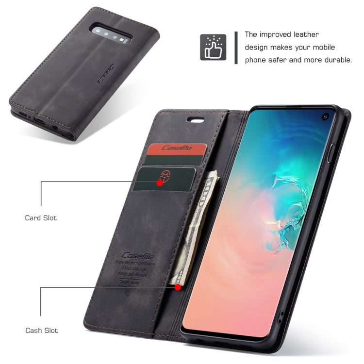 CaseMe-013 Multifunctional Retro Frosted Horizontal Flip Leather Case for Galaxy S10, with Card Slot & Holder & Wallet, Compatible with Galaxy S10