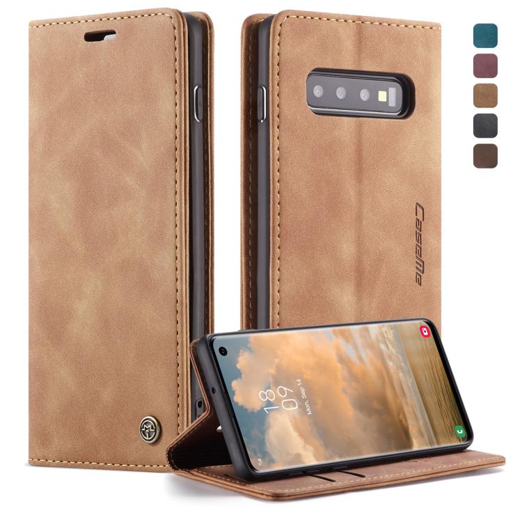CaseMe-013 Multifunctional Retro Frosted Horizontal Flip Leather Case for Galaxy S10, with Card Slot & Holder & Wallet, Compatible with Galaxy S10