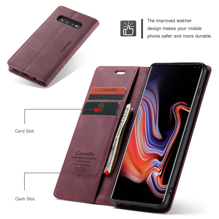 CaseMe-013 Multifunctional Retro Frosted Horizontal Flip Leather Case compatible with Galaxy S10 Plus, with Card Slot & Holder & Wallet, Compatible with Galaxy S10 Plus