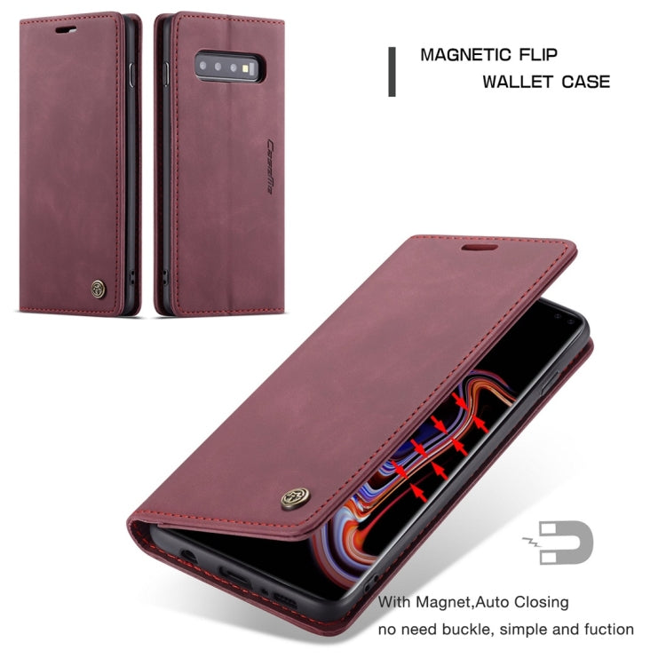 CaseMe-013 Multifunctional Retro Frosted Horizontal Flip Leather Case compatible with Galaxy S10 Plus, with Card Slot & Holder & Wallet, Compatible with Galaxy S10 Plus