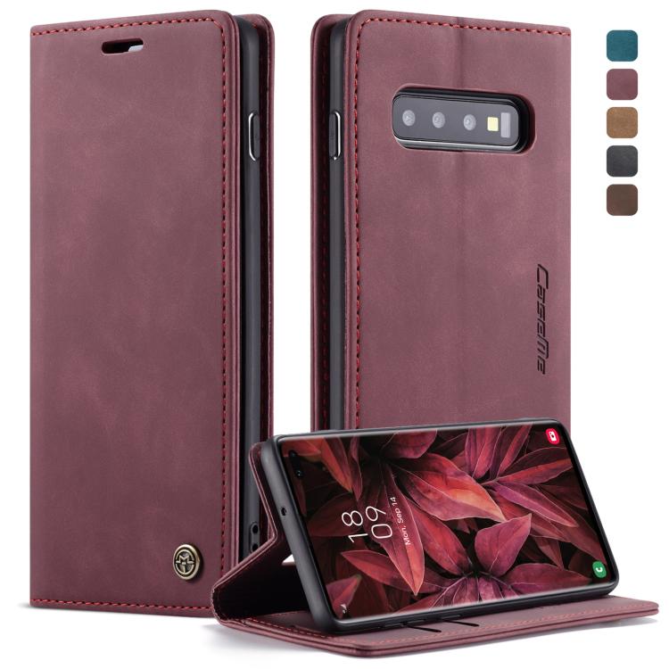 CaseMe-013 Multifunctional Retro Frosted Horizontal Flip Leather Case compatible with Galaxy S10 Plus, with Card Slot & Holder & Wallet, Compatible with Galaxy S10 Plus