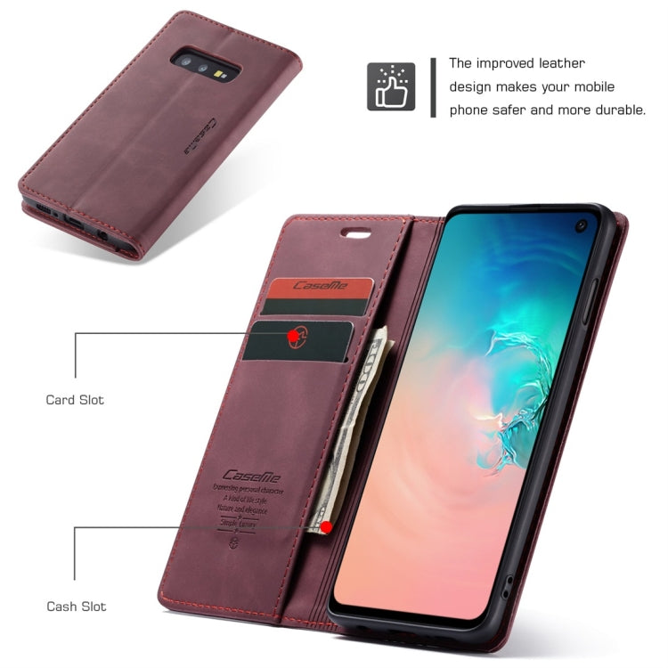 CaseMe-013 Multifunctional Retro Frosted Horizontal Flip Leather Case compatible with Galaxy S10 E, with Card Slot & Holder & Wallet, Compatible with Galaxy S10 E