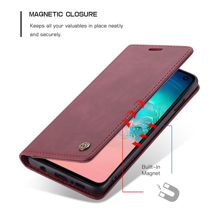 CaseMe-013 Multifunctional Retro Frosted Horizontal Flip Leather Case compatible with Galaxy S10 E, with Card Slot & Holder & Wallet, Compatible with Galaxy S10 E