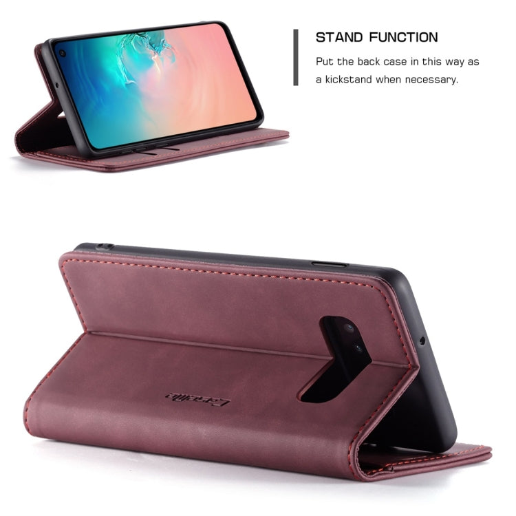 CaseMe-013 Multifunctional Retro Frosted Horizontal Flip Leather Case compatible with Galaxy S10 E, with Card Slot & Holder & Wallet, Compatible with Galaxy S10 E