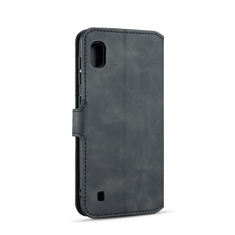 DG.MING Retro Oil Side Horizontal Flip Case compatible with Galaxy A10, with Holder & Card Slots & Wallet, Galaxy A10