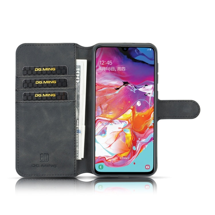 DG.MING Retro Oil Side Horizontal Flip Case compatible with Galaxy A10, with Holder & Card Slots & Wallet, Galaxy A10