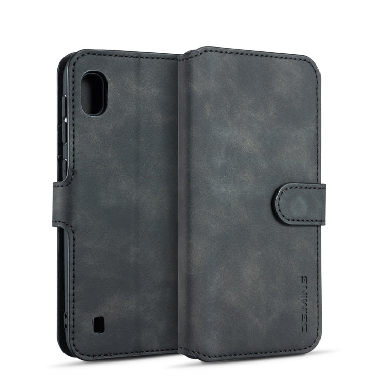 DG.MING Retro Oil Side Horizontal Flip Case compatible with Galaxy A10, with Holder & Card Slots & Wallet, Galaxy A10