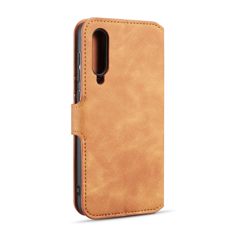 DG.MING Retro Oil Side Horizontal Flip Case compatible with Galaxy A50, with Holder & Card Slots & Wallet, Galaxy A50