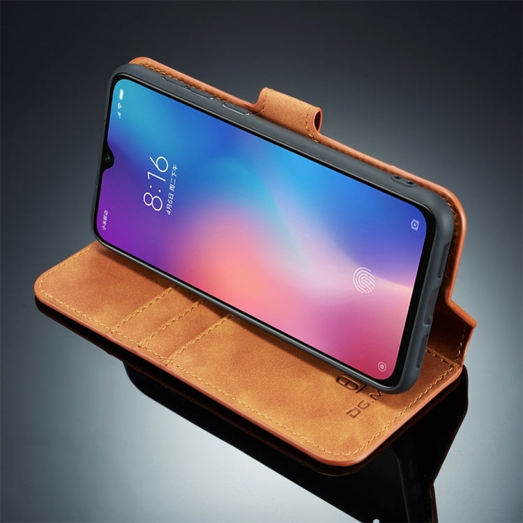 DG.MING Retro Oil Side Horizontal Flip Case compatible with Galaxy A50, with Holder & Card Slots & Wallet, Galaxy A50