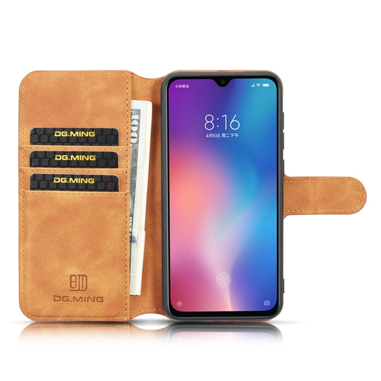 DG.MING Retro Oil Side Horizontal Flip Case compatible with Galaxy A50, with Holder & Card Slots & Wallet, Galaxy A50