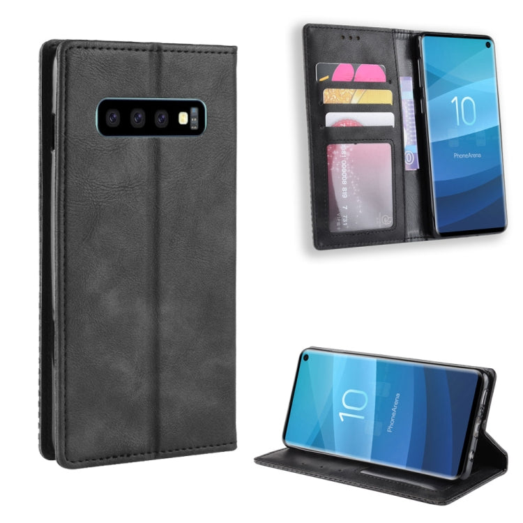 Magnetic Buckle Retro Crazy Horse Texture Horizontal Flip Leather Case compatible with Galaxy S10 (5G), with Holder & Card Slots & Photo Frame, Compatible with Galaxy S10 (5G)